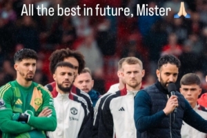 曼联门将巴延德尔社媒告别阿莫林：祝您未来一切顺利，教练🙏