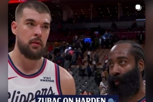 祖巴茨称哈登是适配大个子的最好控卫！后者评论握手表情包