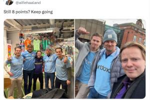 哈兰德父亲赛后暗讽曼联：还落后8分呢？加油追一追吧