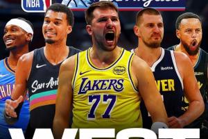 西部全明星首发：东契奇、约基奇、亚历山大、库里、文班亚马